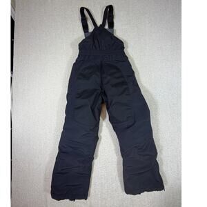 Lands' End Kids 8 Black Squall Snow Overalls Ski Bib Insulated Winter Pants Gear